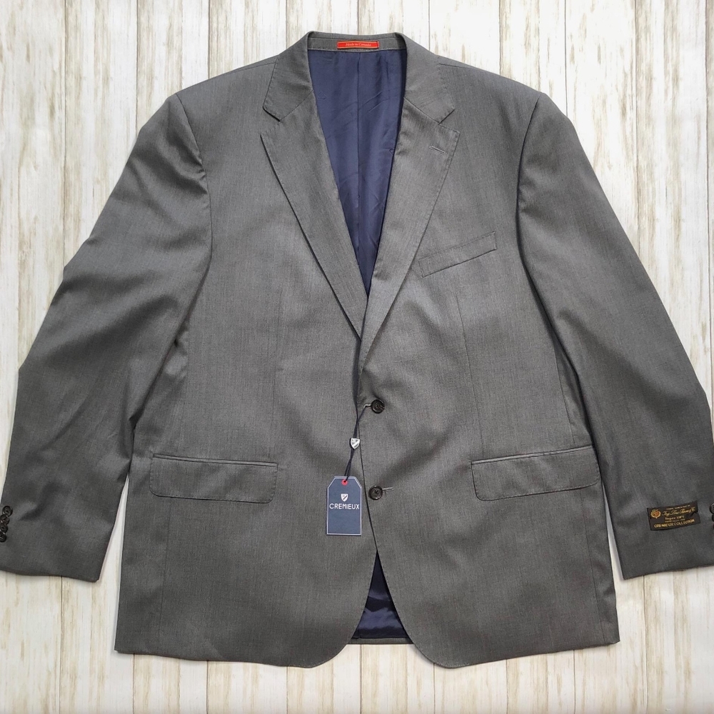 NWT Cremieux Suit Jacket 100% Wool Size 50L 44